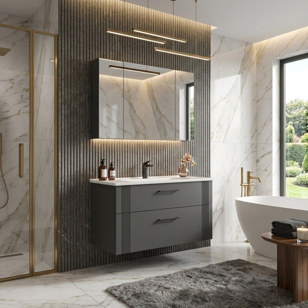 Orka Bari 85 cm Ayna Dolaplı Banyo Dolabı Takımı Ledli  AntrasitOrka Bari 85 cm Banyo Dolabı Takımı Antrasit | Aynalı & Lavabolu Banyo DolabıBanyo DolabıOrka Banyo dolabı5006591 DUŞHOMEOrka Bari 85 cm Ayna Dolaplı Banyo Dolabı Takımı Ledli  Antrasit