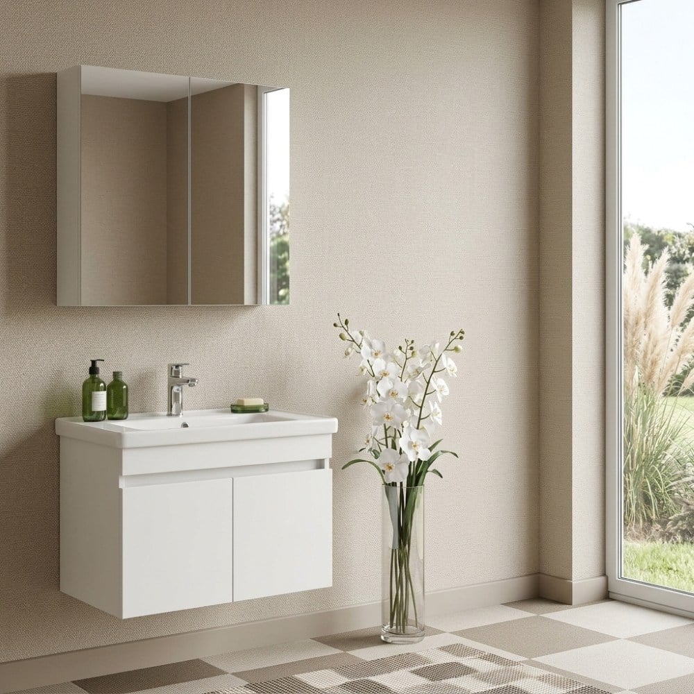 Orka Terme 80cm Parlak Beyaz Banyo Dolabı TakımıBanyo DolabıOrka Banyo DolaplarıTerme 80cm BeyazDUŞHOMEOrka Terme 80cm Parlak Beyaz Banyo Dolabı Takımı
