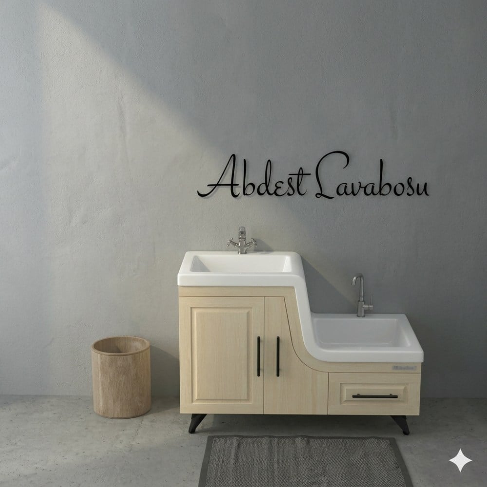 Shower Ceylin Banyo Dolabı 105cm Sahra Abdest LavabosuBanyo DolabıShowerCeylin 105 SahraDUŞHOMEShower Ceylin Banyo Dolabı 105cm Sahra Abdest Lavabosu
