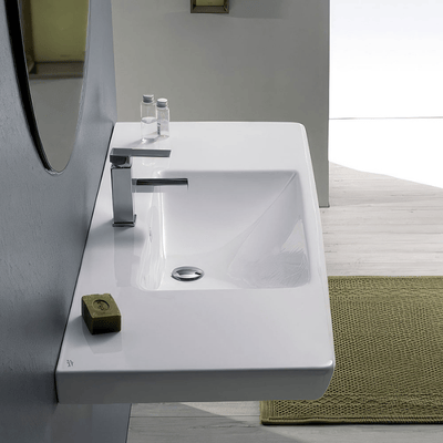 TURKUAZ CERASTYLE PORTO SERİSİ D125X48CM ETEJERLİ LAVABO