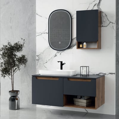 UBM VİVO 110CM ANTRASİT BANYO DOLABI