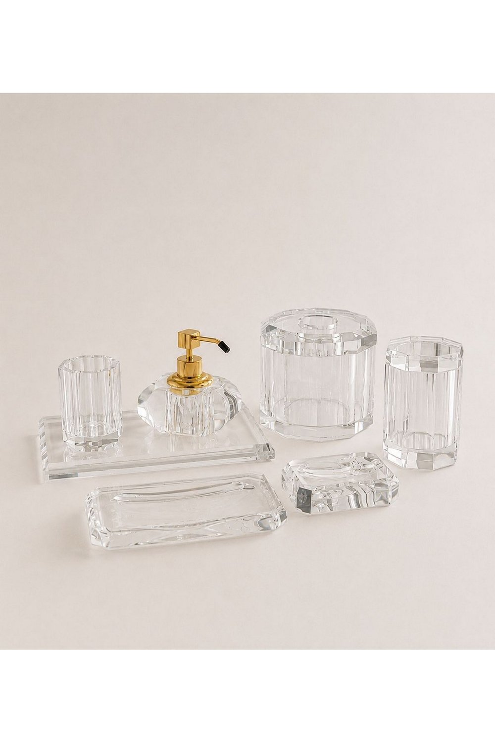 Myra Kristal Banyo Complete Set Gold - 7 Parça