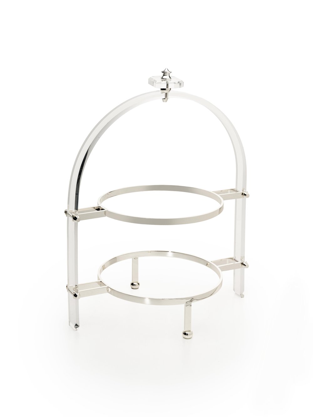 Ovalisa 2 Katlı Gümüş Servislik Etajeri