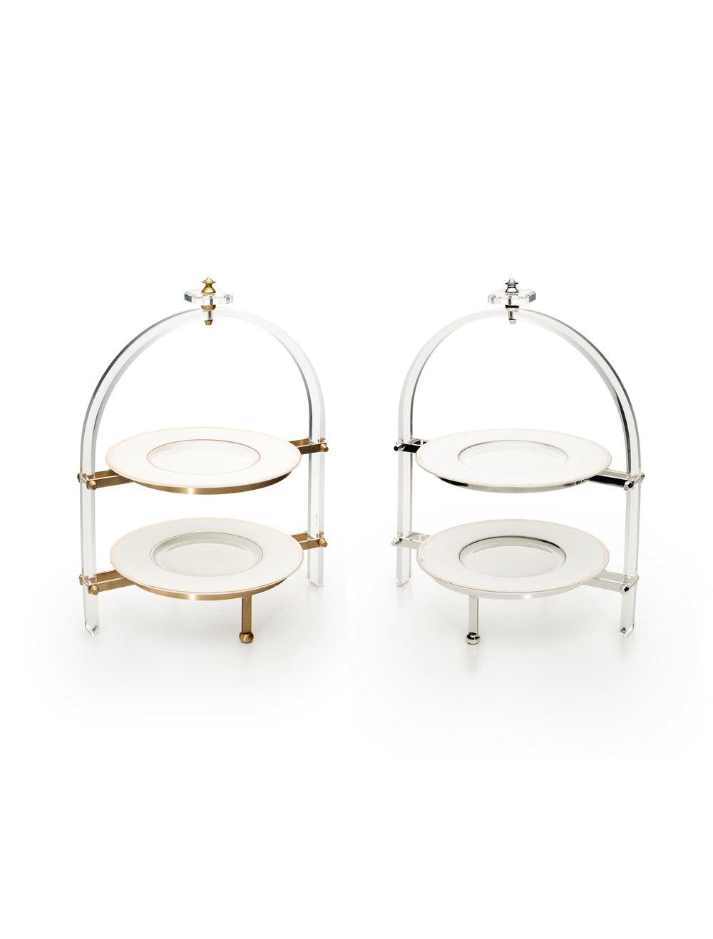 Ovalisa 2 Katlı Gümüş Servislik Etajeri