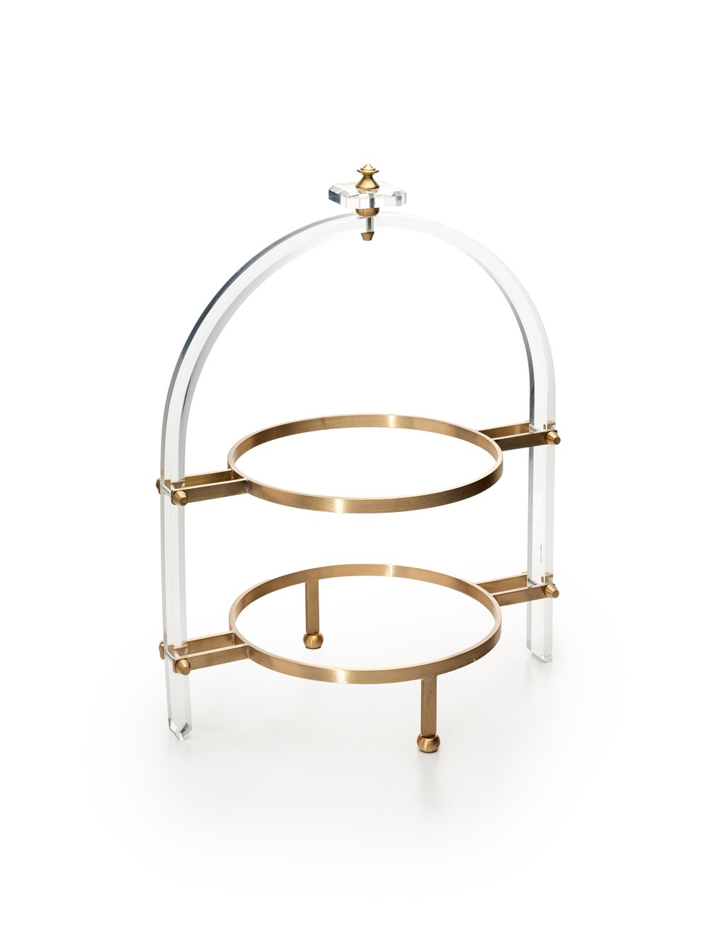 Ovalisa 2 Katlı Pirinç Servislik Etajeri