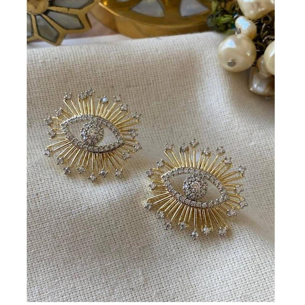 Eye gold taşlı küpe