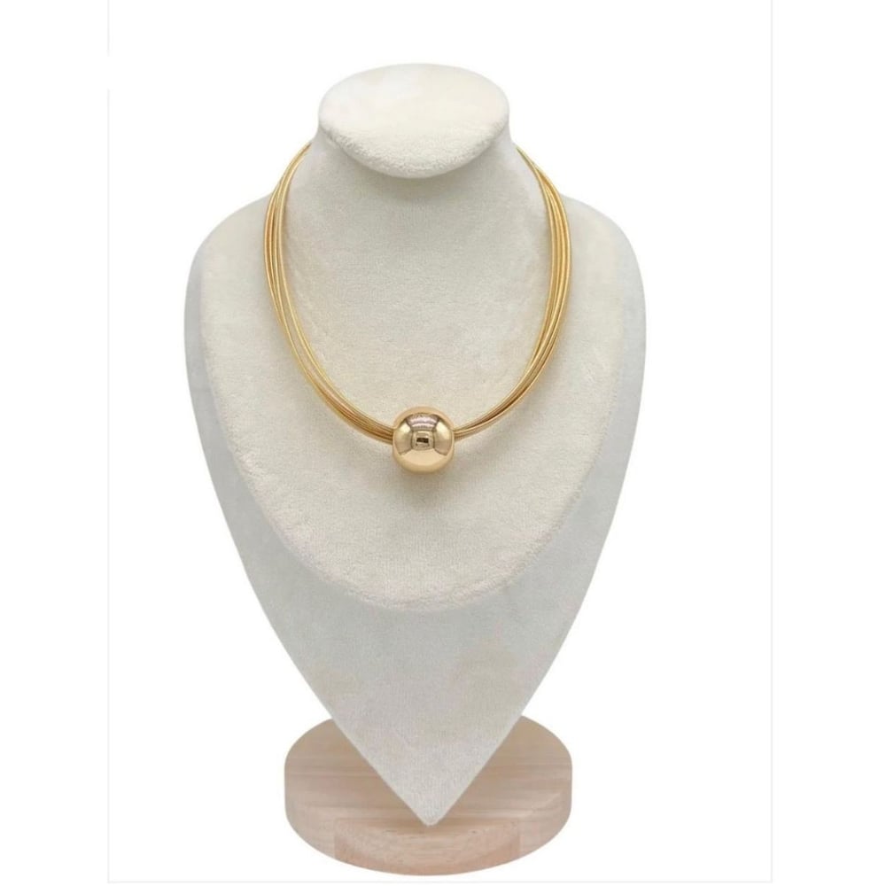 Gold top detay chocker kolye
