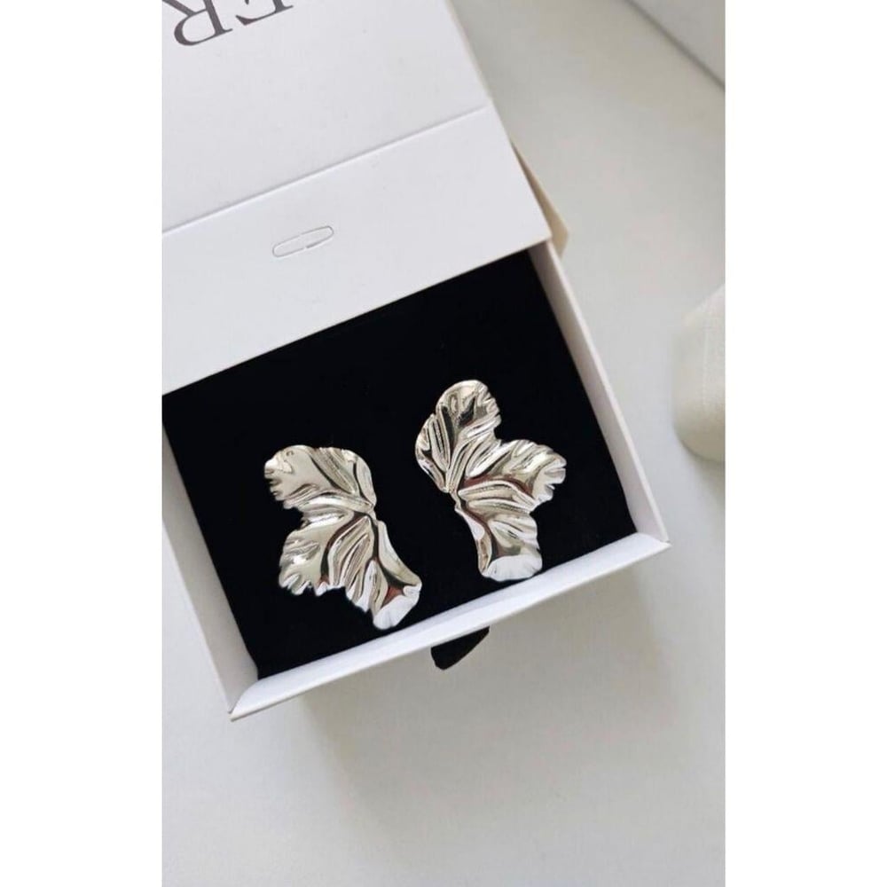 silver zr yaprak küpe