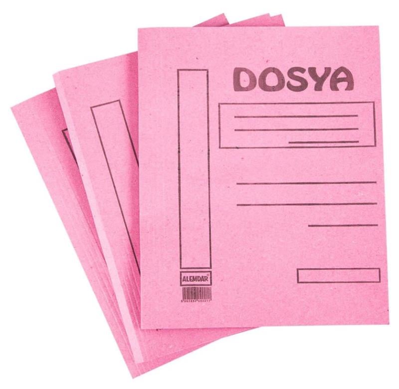 Alemdar Karton Dosya Tam Kapak Pembe 50'li Paket