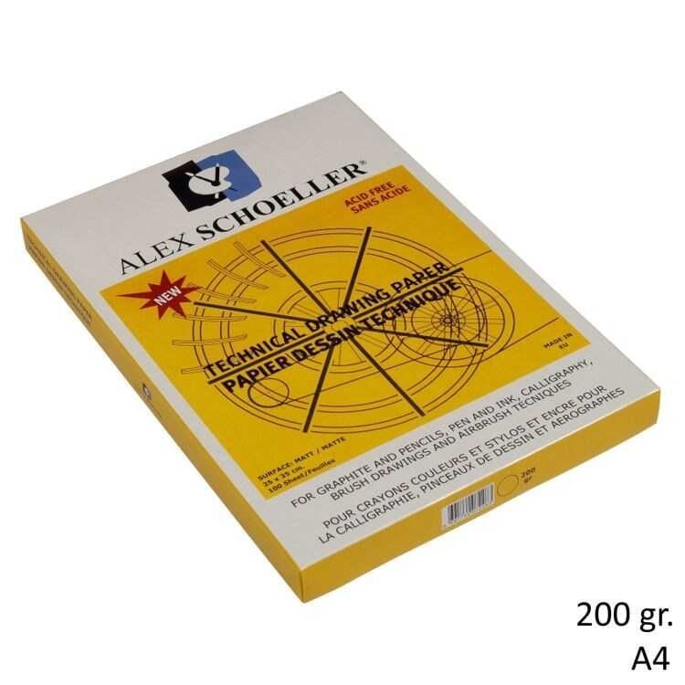 Alex Shoeller Teknik Resim Kağıdı A4 200gr 100'lü Paket