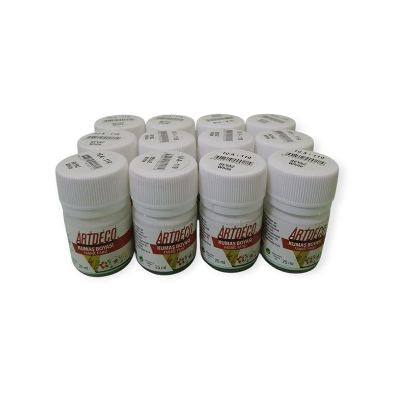 Artdeco Kumaş Boyası 25ml Beyaz 12'li Paket