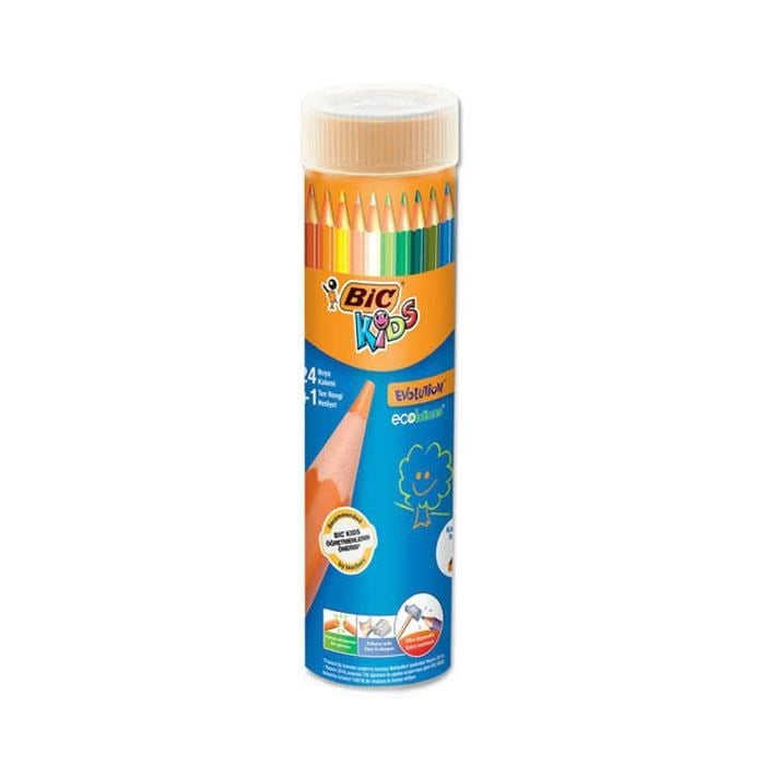 Bic Evolution Kuru Boya Kalemi 24+1 Metal Tüp