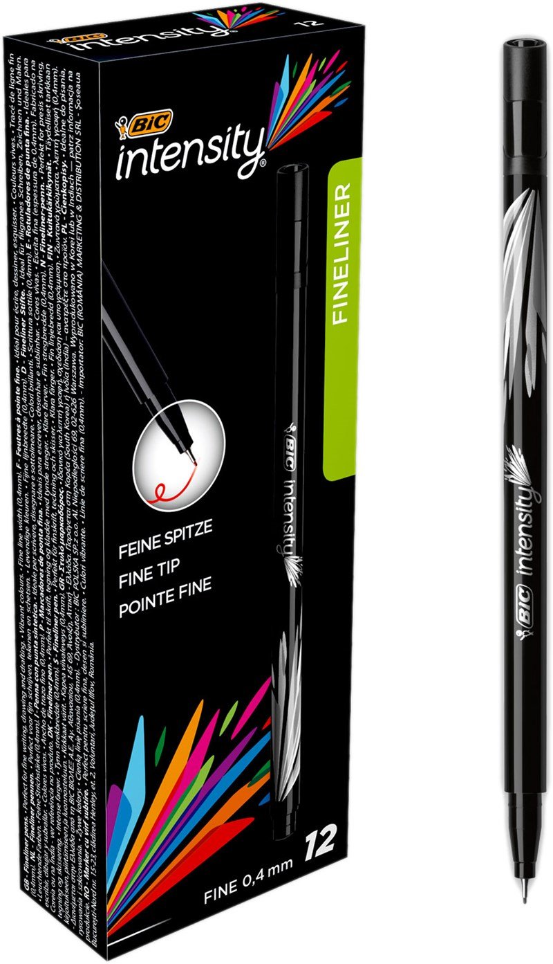 BİC İntencity Sİyah Fineliner 0,4mm 12'li Kutu
