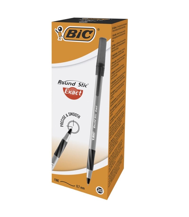 Bic Tükenmez Kalem Round Stic Exact 0.7 Siyah 20'li Paket