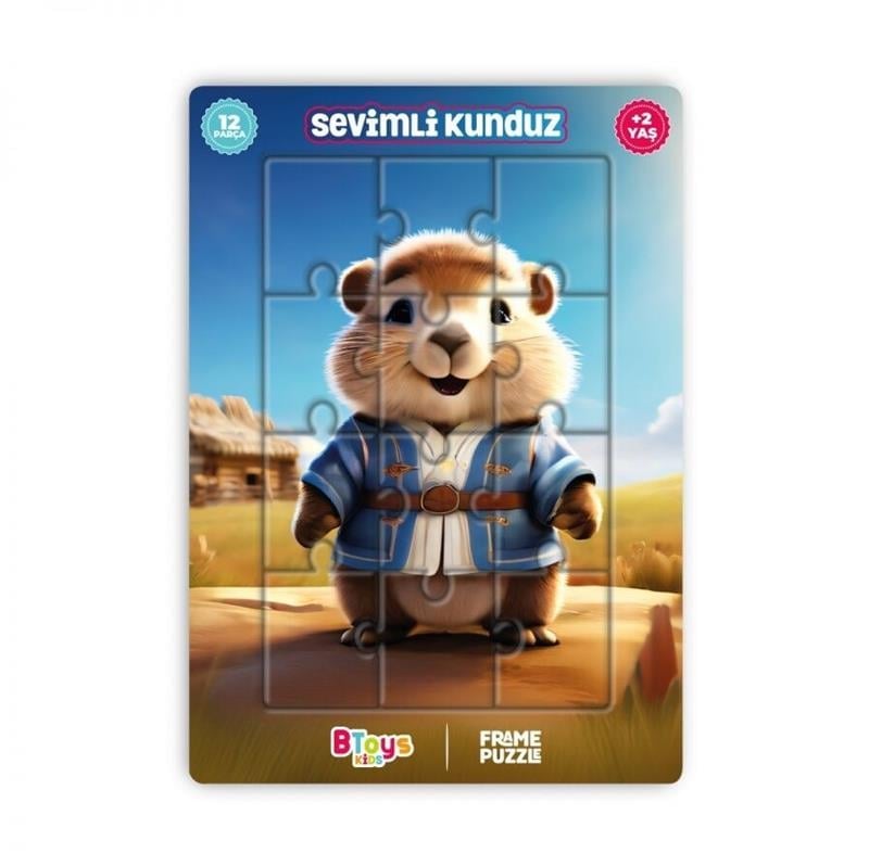 BTOYS KIDS 12 PARÇA PUZZLE SEVİMLİ KUNDUZ
