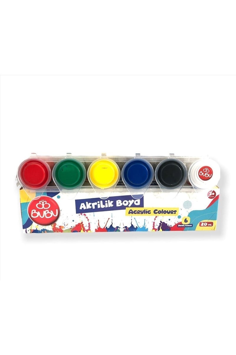 Bu-bu Akrilik Boya 6 Renk Birleşik Pot 20ml.