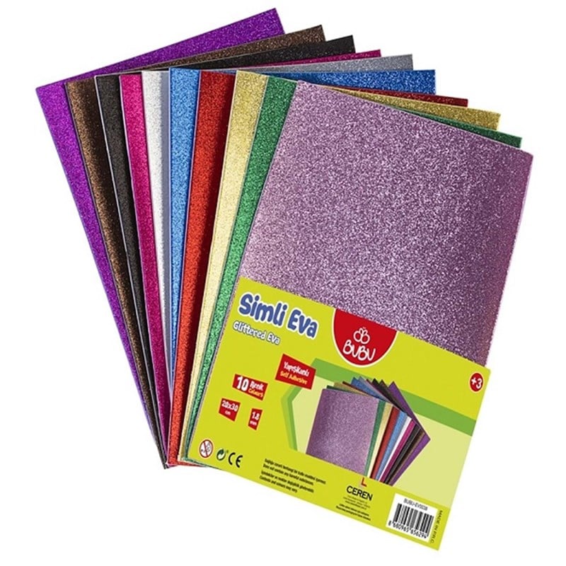Bu-Bu Eva 20x30 Simli Yapışkanlı Eva 10 Renk