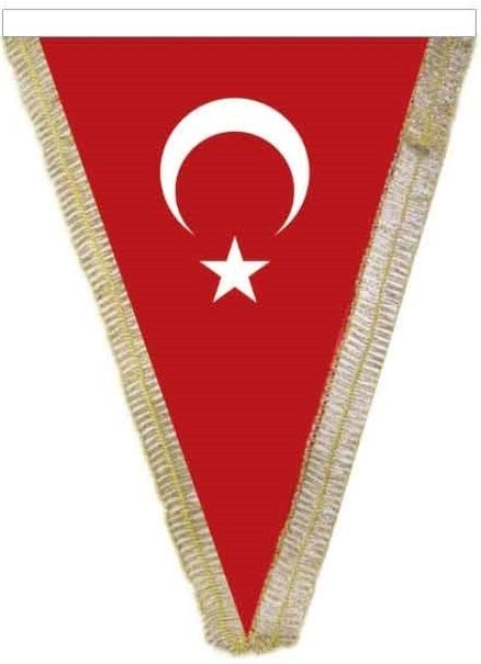Buket BKT-137 15x22.5 Üçgen Simli Masa Bayrağı