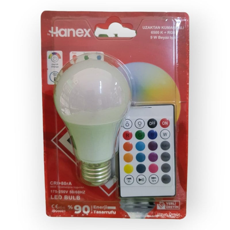 BYHANEX Led Ampül HNX-0902 9w Kumandalı RGB