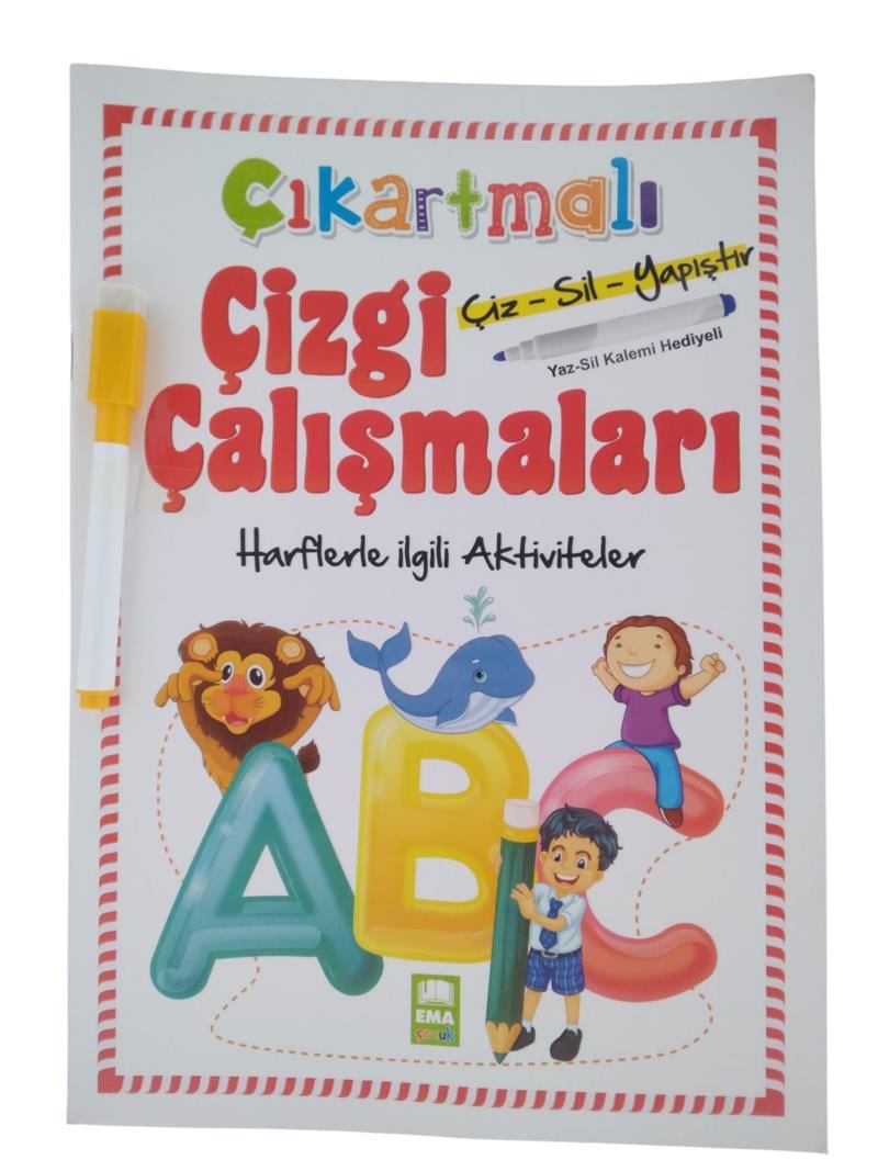 Çıkartmalı Çizgi Çalışmaları Harfler Ema Çocuk
