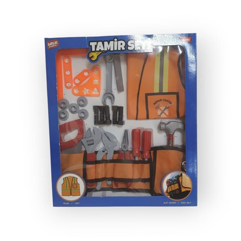 ÇOCUK TAMİR SETİ KALİTELİ YELEK VE ALET KEMERİ DAHİL 