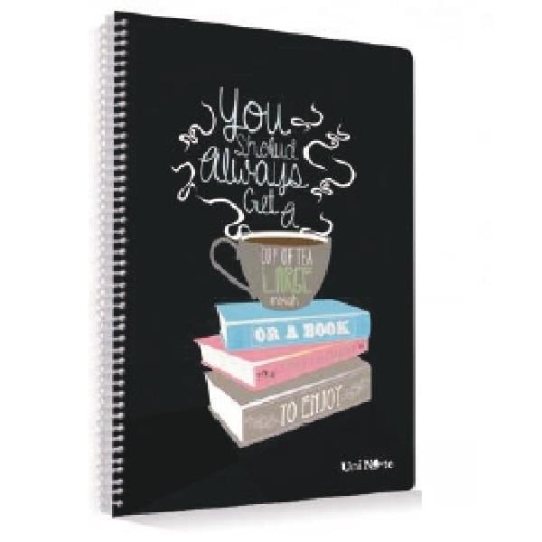 Coffee Plastik Kapak 60 Yaprak Kareli Spiralli A4 Defter