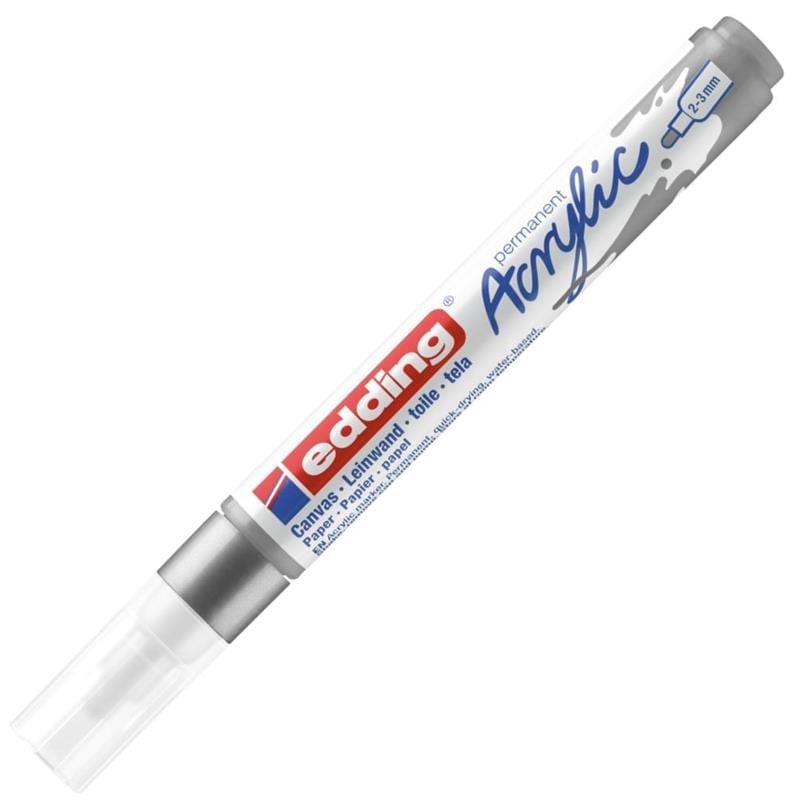 Edding Akrilik Kalem ED5100 Orta Uçlu Gümüş 23 mm Yuvarlak Uç