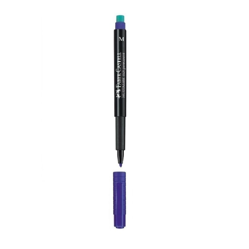 Faber Castell Permanent Asetat Kalem Mavi (M) 10'lu Kutu