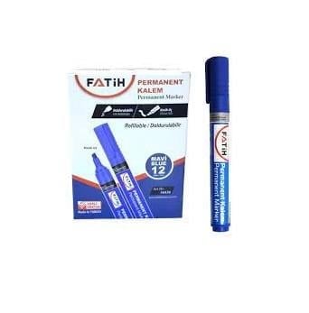 Fatih Doldurulabilir Mavi Renk Marker Koli· Kalemi· Kesik Uç 4.5mm 12'li Paket 