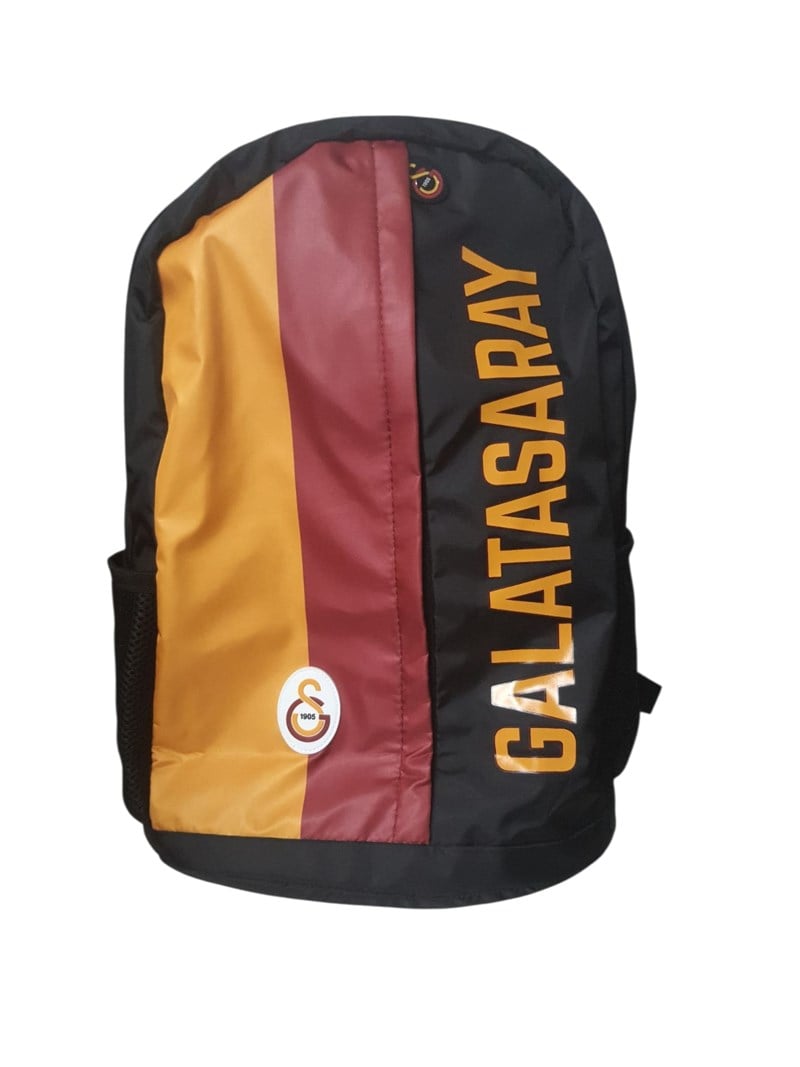 Galatasaray Lisanslı Paraşüt Kumaş Sırt Çantası - Sarı Kırmızı 3 Bölmeli Okul Çantası