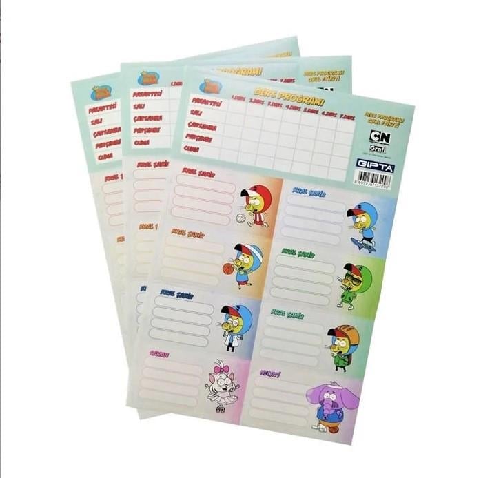 Gıpta Kral Şakir Etiket Ders Programı 16x24 3 Yaprak