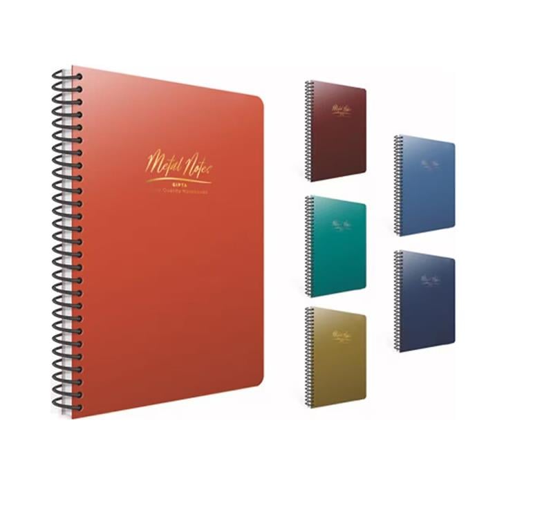 Gıpta Metal Notes Defter Spiralli Plastik Kapak A4 80 Yaprak Kareli