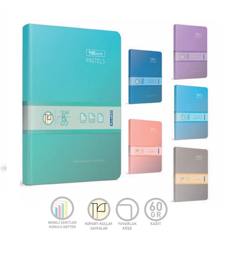 Gıpta Thebook Defter Pastels İplik Dikişli Sert Kapak 17x24 120 Yaprak Çizgili