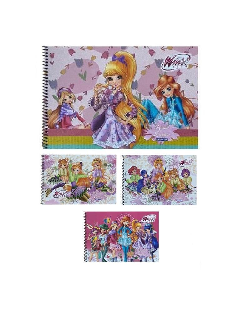 Gıpta Winx Spiralli Resim Defteri Karışık Kapak 35x50 15 Yaprak 