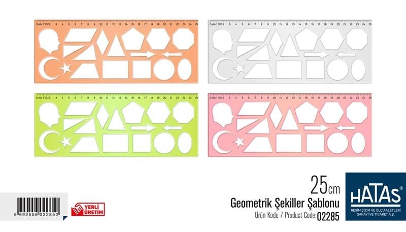 Hatas 25 cm Geometrik Şekiller Şablonu 1 Adet
