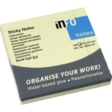 Info Notes Post-it 75x75mm Sarı 100 Yaprak
