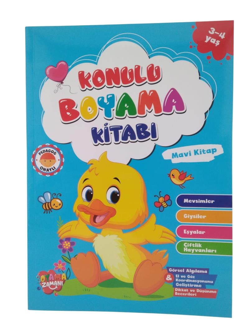 Konulu Boyama Mavi Kitap 3 Kareli Yaş
