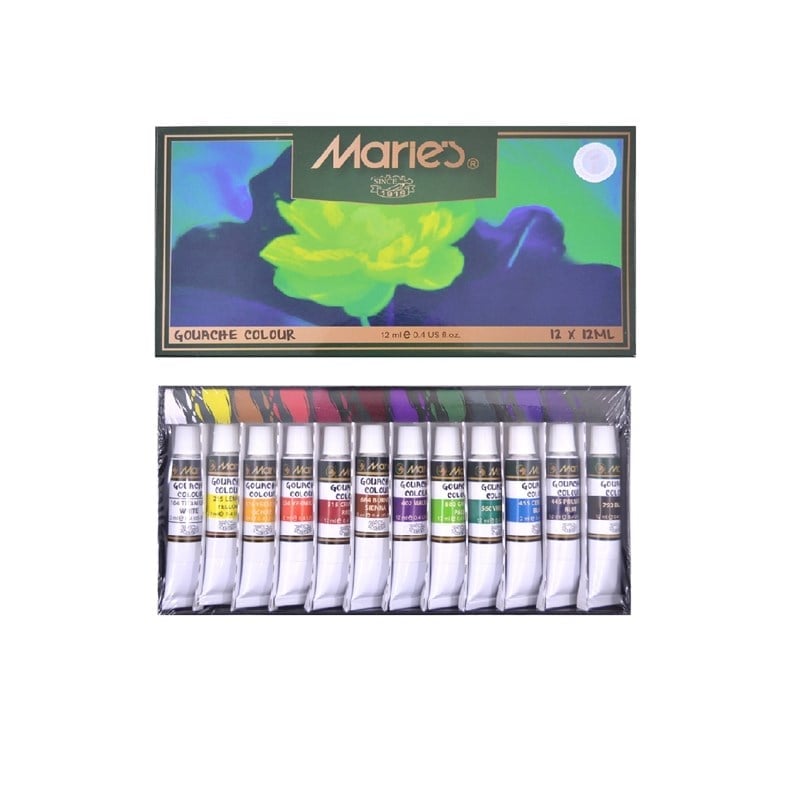 Maries Guvaş Boya Seti 12 ml 12 Renk Set 7312B