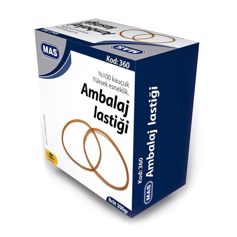Mas 80/50mm Ambalaj Lastiği - %100 Kauçuk 200gr Kutulu