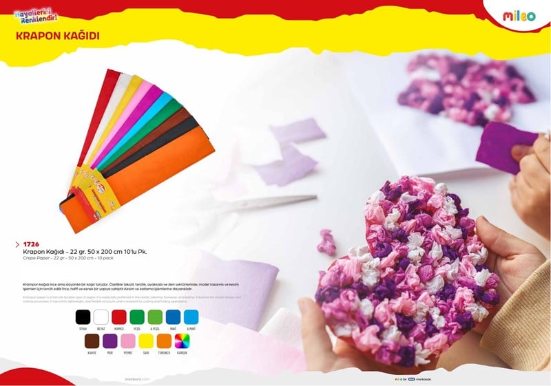 Mas Mileo Krapon Kağıdı 22gr 50x200cm 10’lu Paket Beyaz 1726