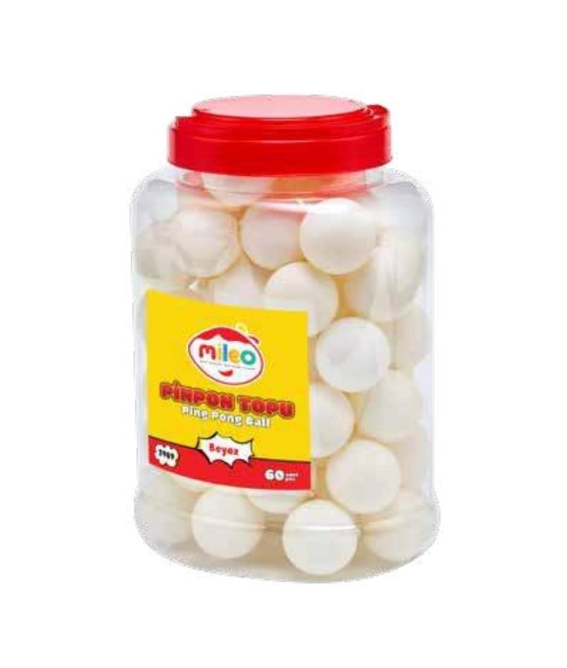 Mas Mileo Pinpon Topu 60’lı Kavanoz Beyaz 3989