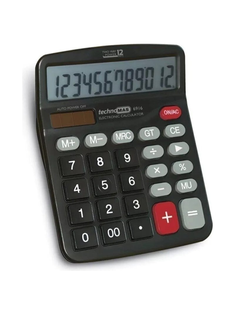 MAS Ofis Tipi 12 Haneli Hesap Makinesi 6916 Yüksek Performanslı Elektronik Cihaz
