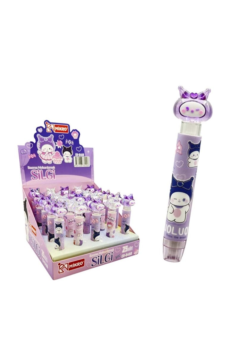 Mikro Er-8468 Basma Mekanizmalı Silgi - Pomika 25'li Stand
