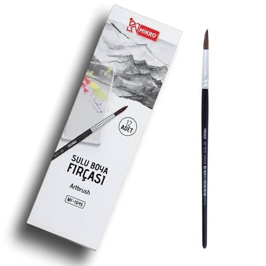 Mikro Fırça MF-1045 Sulu Boya No:4 12'li Paket
