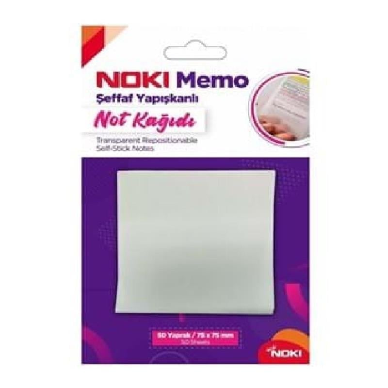 Noki Post-it Memo 75x75 mm Şeffaf Yapışkanlı Not Kağıdı 12300