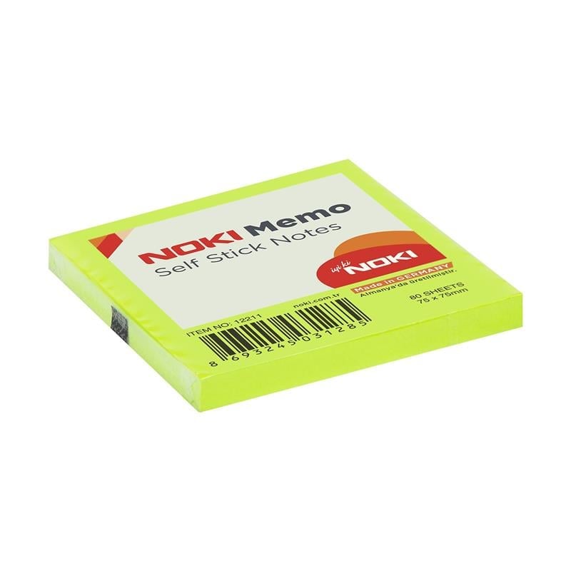 Noki Post-it Memo 75x75 mm Yeşil Yapışkanlı Not Kağıdı