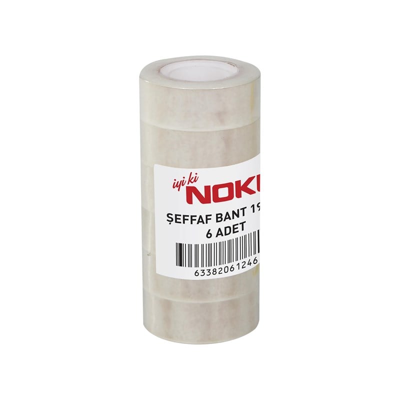 Noki Şeffaf Bant 19mmx33m 6'lı Rulo