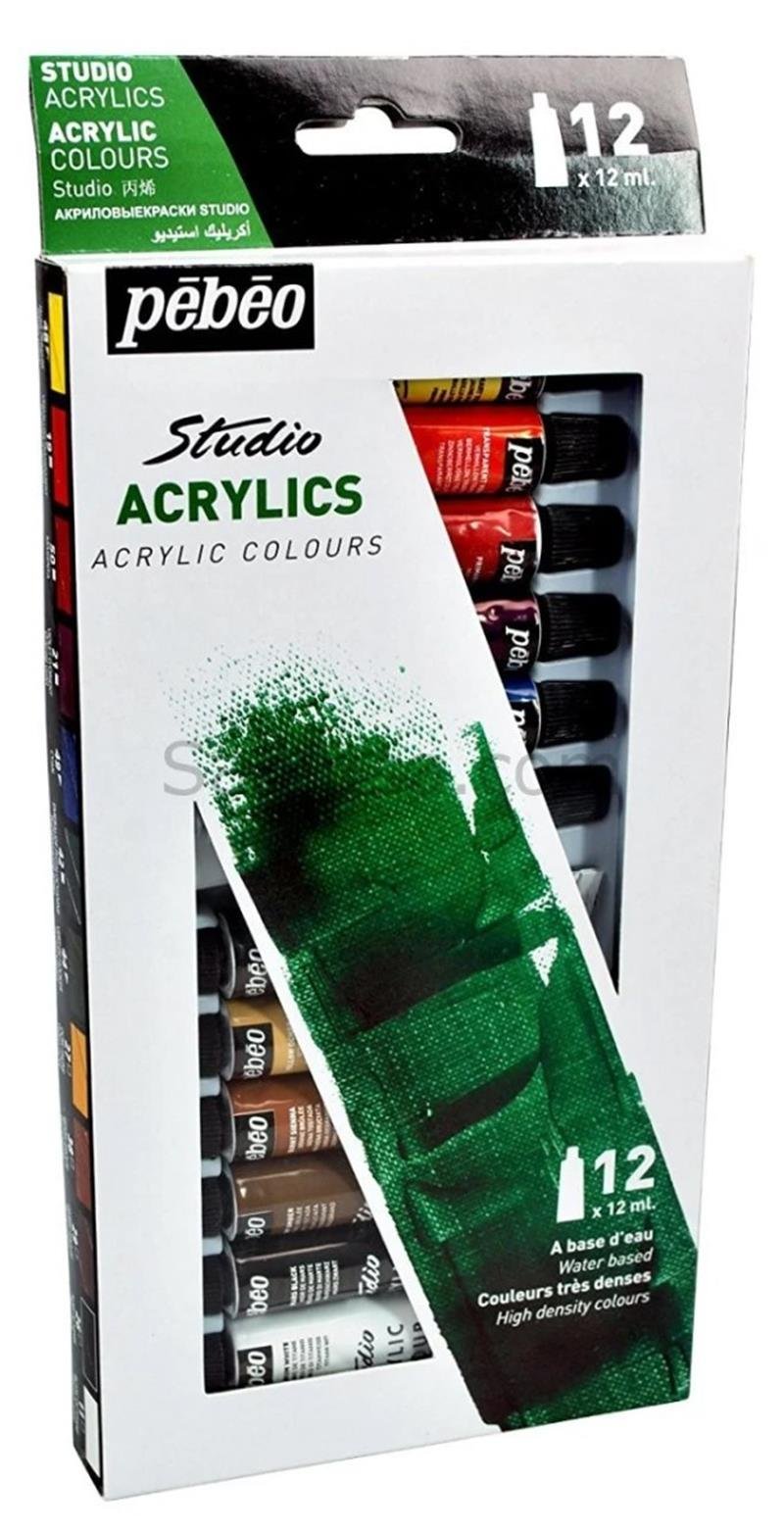 Pebeo Studio Akrilik Boya 12 ml x 12 Renk Set