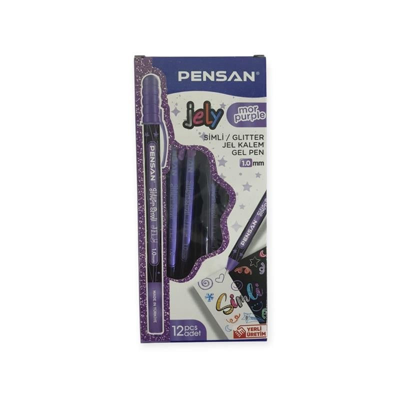 Pensan Jel Kalem 2800 Mor Jely Glitter Simli 12'li Paket