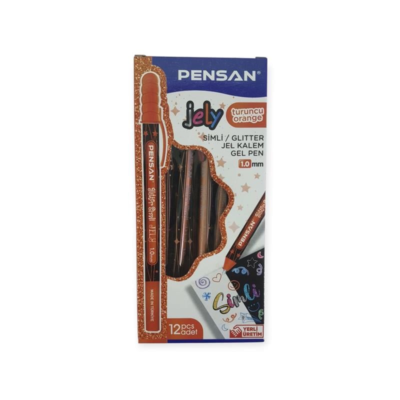 Pensan Jel Kalem 2800 Oranj Jely Glitter Simli 12'li Paket